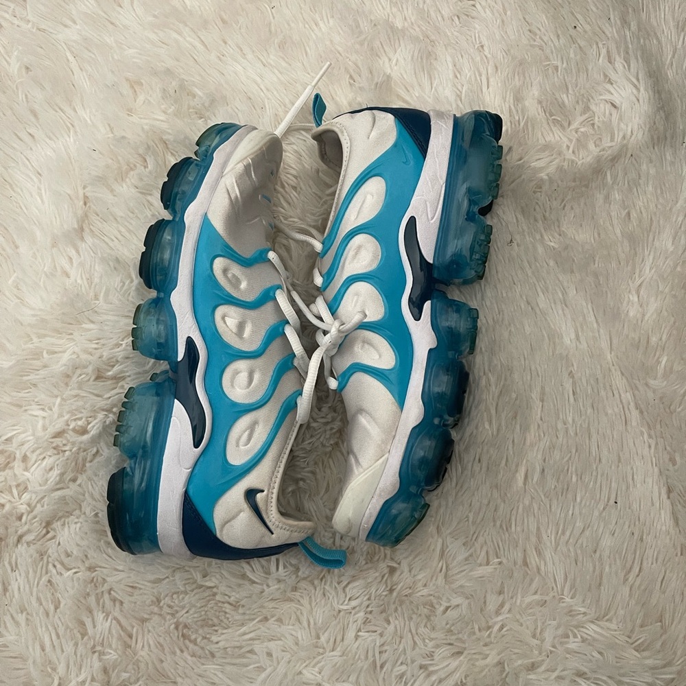 White and blue Nike VaporMax